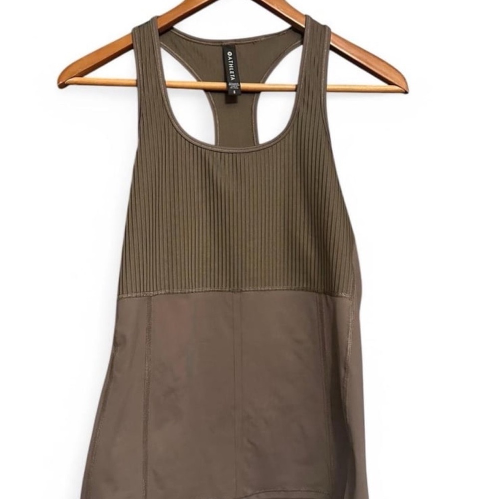 Athleta Brown Ribbed Sleeveless Tank Top